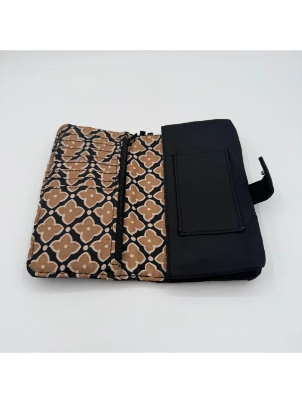 Lot of (2) Vera Bradley Black Tab Bifold Wallet & Keychain Air Pod/Coin Pouch